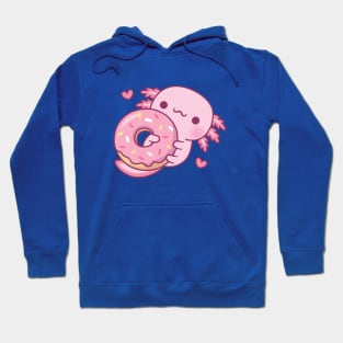 Cute Axolotl Hugging Donut Hoodie